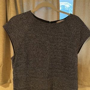 Capped Sleeve A-line Tea Length Work Dress